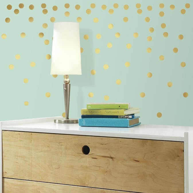 Väggdekor RoomMates Gold Confetti Dots