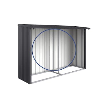 Bakvägg Biohort till WoodStock 300 Metallic Mörkgrå