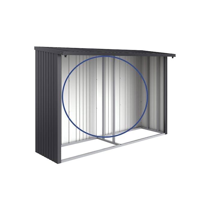 Bakvägg Biohort till WoodStock 300 Metallic Mörkgrå