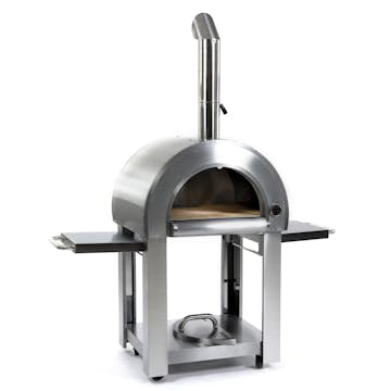 Pizzaugn Metalcraft Milano Vedeldad i Rostfritt Stål med Sidobord