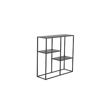 Avlastningsbord Venture Home Svart Staal med Öppet Hyllsystem i Pulverlackerat Stål