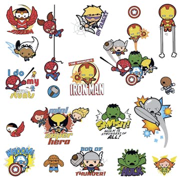 Väggdekor RoomMates Kids Marvel Superhjältar Kawaii