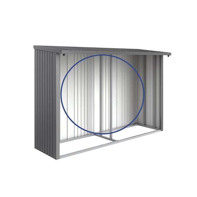 Bakvägg Biohort till WoodStock 300 Metallic Kvartsgrå