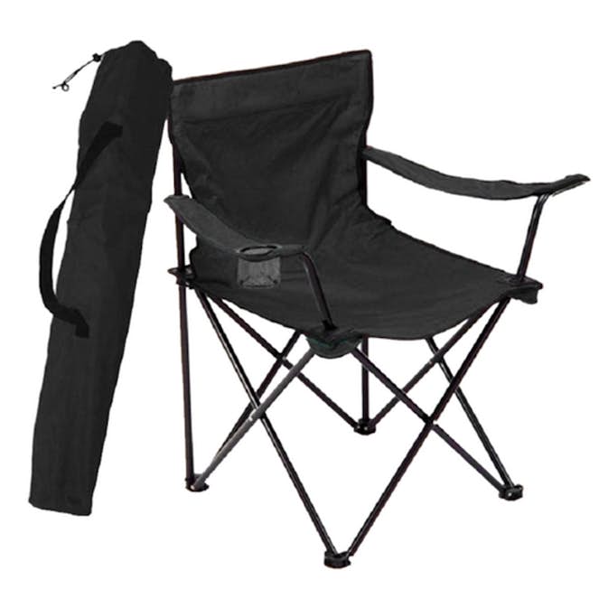 Campingstol Briv Svart Hopfällbar Med Förvaringspåse
