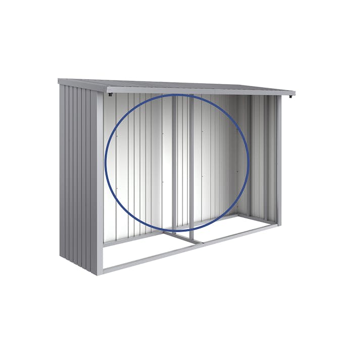 Bakvägg Biohort till WoodStock 300 Metallic Silver