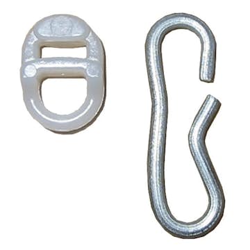 Gardintillbehör Debel Glid & Krok för Duschskena Vit