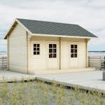 Attefallshus Luoman Lillevilla Tiainen 15,3 m² Komplett Stuga med Sadeltak & Loft