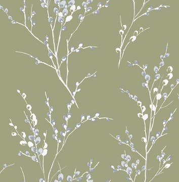 Tapet Laura Ashley Pussy Willow Moss Grön 121074