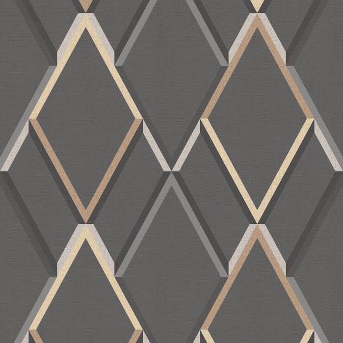 Tapet WOW Metallisk Geometrisk Grå