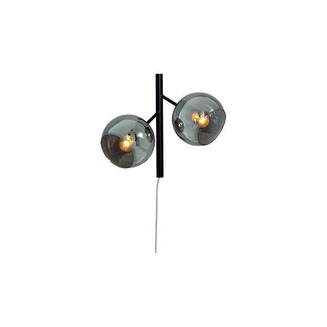 Vägglampa Aneta Atom 2:a Svart/Rök