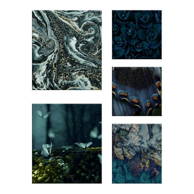 Canvastavla Art For The Home Set av 5 Classic Chique Mystisk 80x60cm