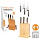 Knivblock Fiskars Functional Form i Miljövänligt Bambu Inkl 3 Proffessionella Knivar