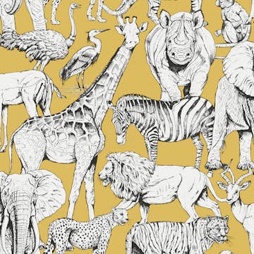 Tapet Superfresco Easy Jungle Animals Gul