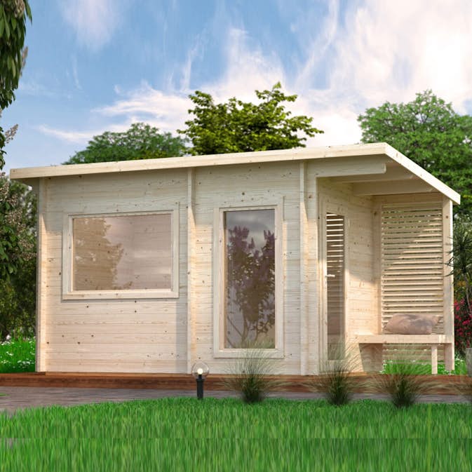 Bastu Palmako Sanna 7,4 m² Fristående Byggsats med Pulpettak