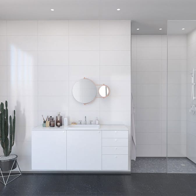 Våtrumsskiva Fibo Denver White 3091-LM6030HG