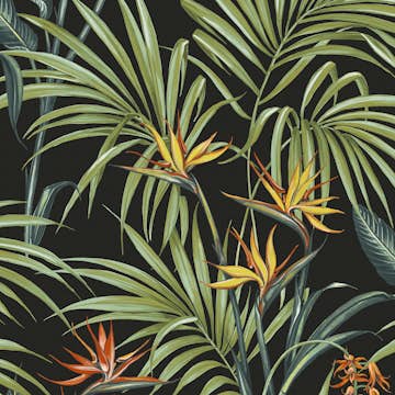 Tapet Superfresco Easy Strelitzia Leaves Mångfärgad