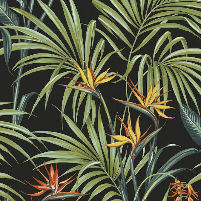 Tapet Superfresco Easy Strelitzia Leaves Mångfärgad