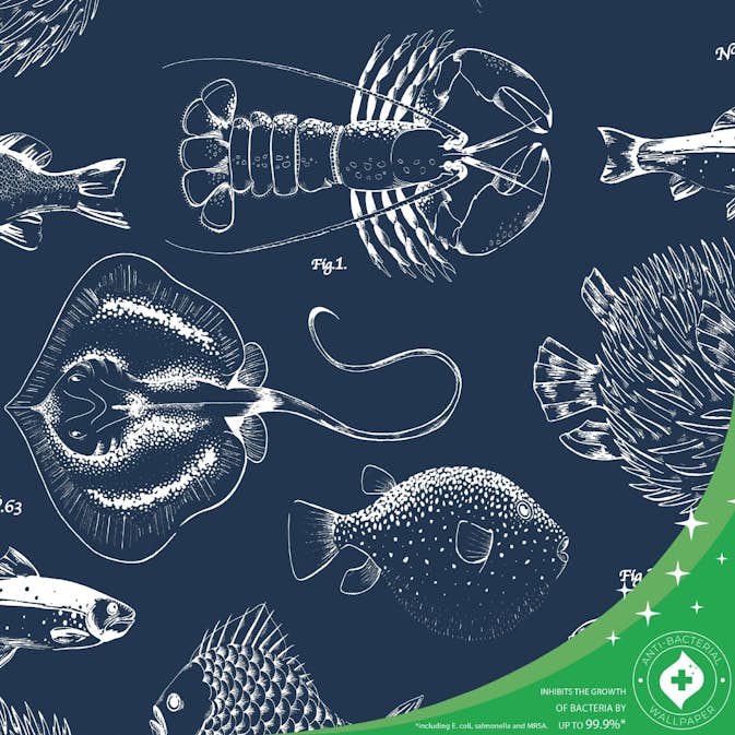 Tapet Contour Into the Deep Blå