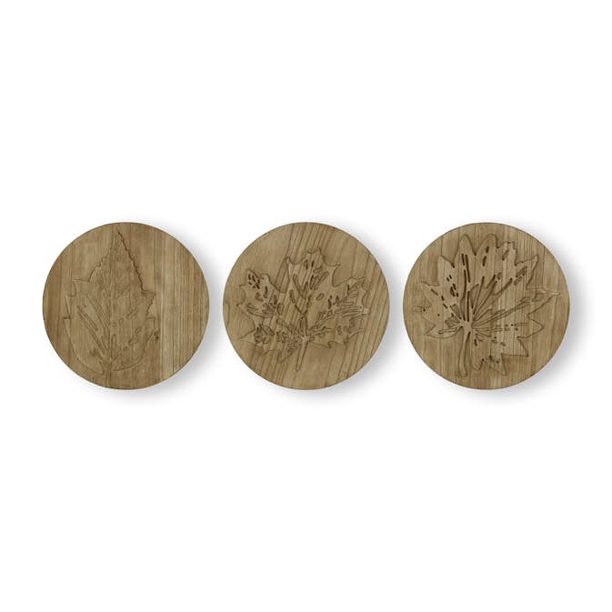 Tavla Art For The Home Wood Leaves Trio