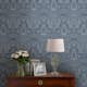 Tapet Laura Ashley Heraldic Damask Dusky Seaspray