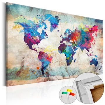 Anslagstavla Arkiio World Map Colourful Madness