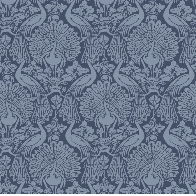 Tapet Laura Ashley Peacock Damask Dusky Seaspray