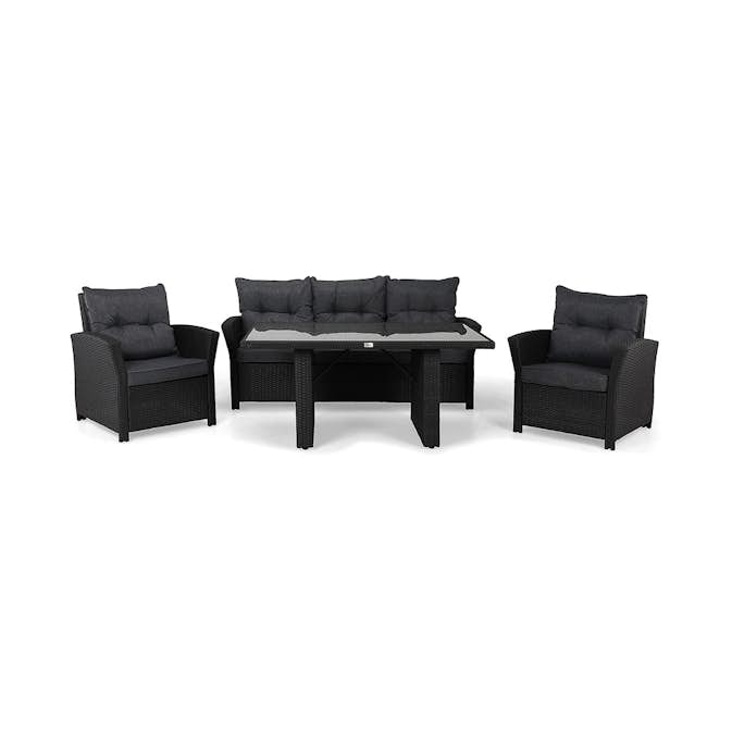 Soffgrupp Comfort Garden James Glas/Svart Utomhus