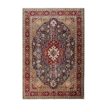 Persisk Matta Arkiio Tabriz Vintage Original Röd/Mörkblå 200x283