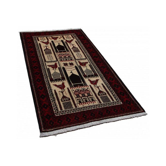 Persisk Matta Arkiio Beluch Creme/Röd 95x183