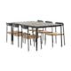 Matgrupp Comfort Garden Alex Matgrupp Utomhus 200x100 cm med 6 deNoord Buckle Matstol