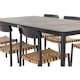 Matgrupp Comfort Garden Alex Matgrupp Utomhus 200x100 cm med 6 deNoord Buckle Matstol