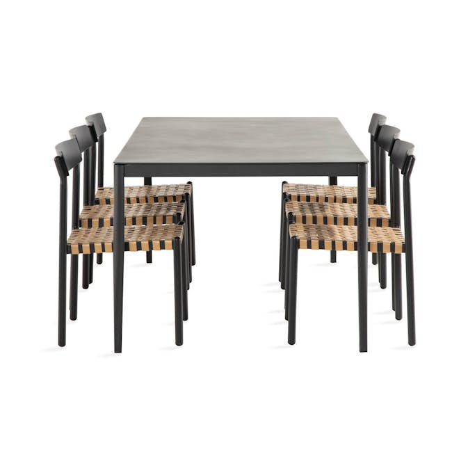 Matgrupp Comfort Garden Alex Matgrupp Utomhus 200x100 cm med 6 deNoord Buckle Matstol