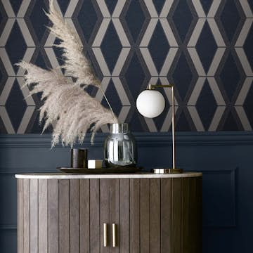 Tapet NEXT Optical Triangle Navy