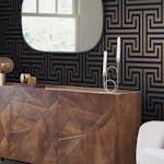 Tapet NEXT Metallic Greek Key Navy