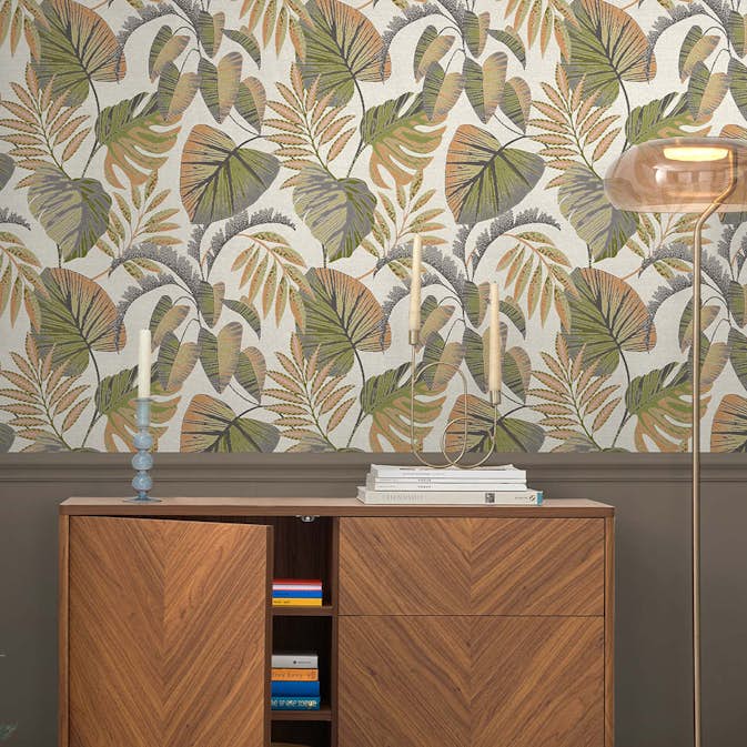 Tapet NEXT Jungle Leaves Orange