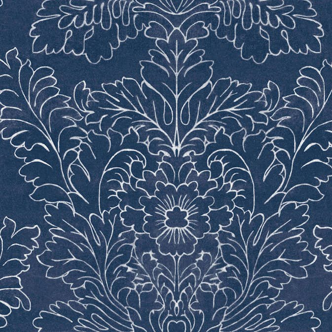 Tapet Laura Ashley Silchester Midnight Seaspray Blå 119852
