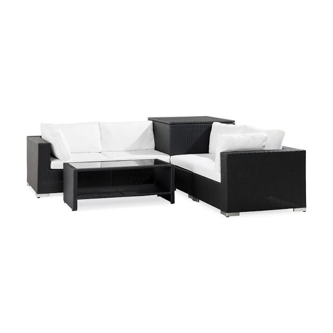 Loungegrupp Comfort Garden 4-sits med Hörndynbox och Utebord Utomhus