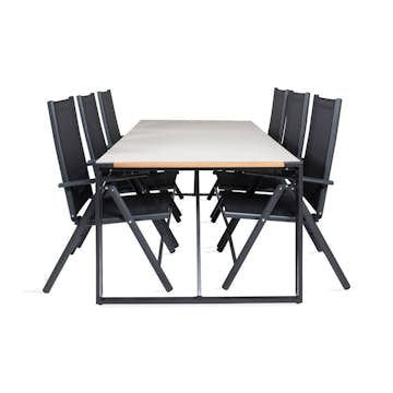 Matgrupp Venture Home Texas Matgrupp Utomhus 200cm med 6 Break Positionsstolar