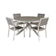 Matgrupp Comfort Garden Parma Matgrupp Utomhus Rund Ø140cm med 4 Levels Stapelbara Matstolar