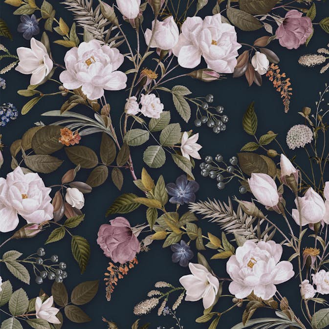 Tapet Sublime Roses Blå 121140