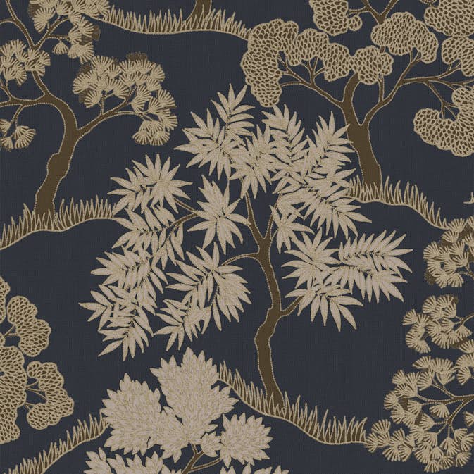 Tapet Sublime Trees Blå Guld 121161