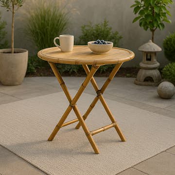 Trädgårdsbord Venture Home Cane, Cafébord Utomhus i Naturfärgad Rotting