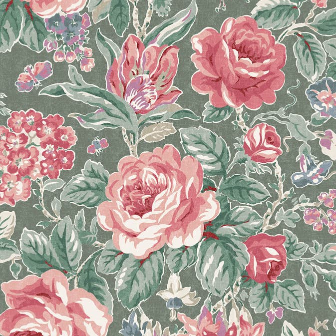 Tapet Laura Ashley Wild Roses Fern Grön 122754