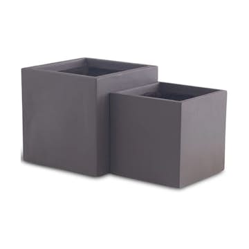 Kruka Lyfco Fyrkantig Mörkbrun 2-pack