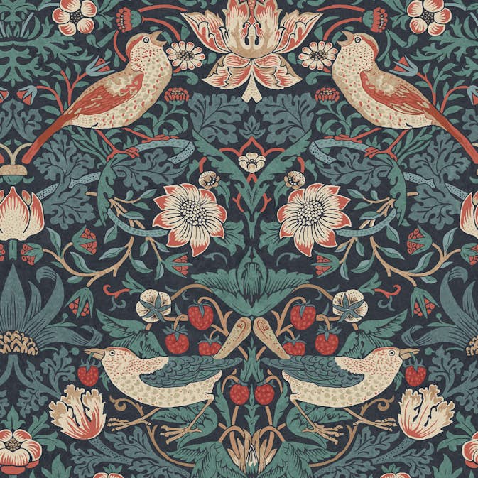 Tapet William Morris At Home Strawberry Thief 124231