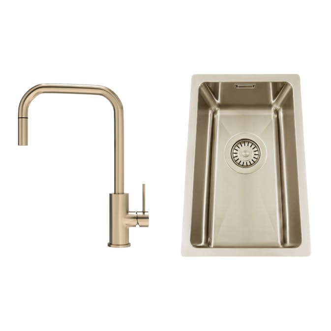 Disklåda Nordic Tech Titan 230 X med Köksblandare Steel Accent Square D