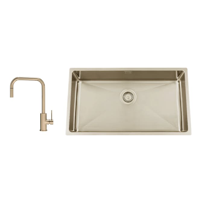 Disklåda Nordic Tech Titan 730 X med Köksblandare Steel Accent Square D