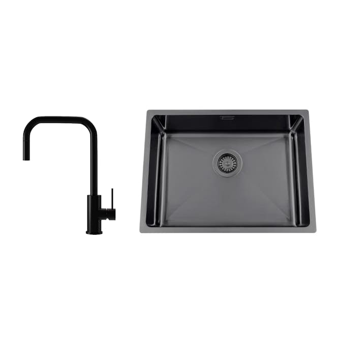 Disklåda Nordic Tech Titan 530 X med Köksblandare Steel Accent Square D