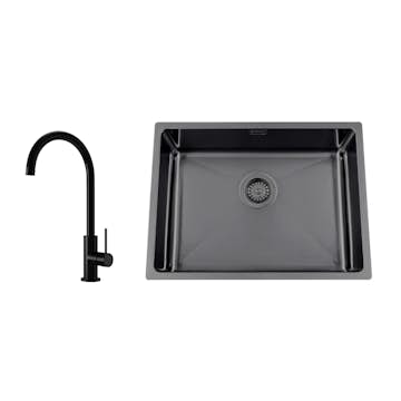 Disklåda Nordic Tech Titan 530 X med Köksblandare Steel Equip Shadow