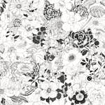 Tapet ESTAhome Blommor Svart/Vit